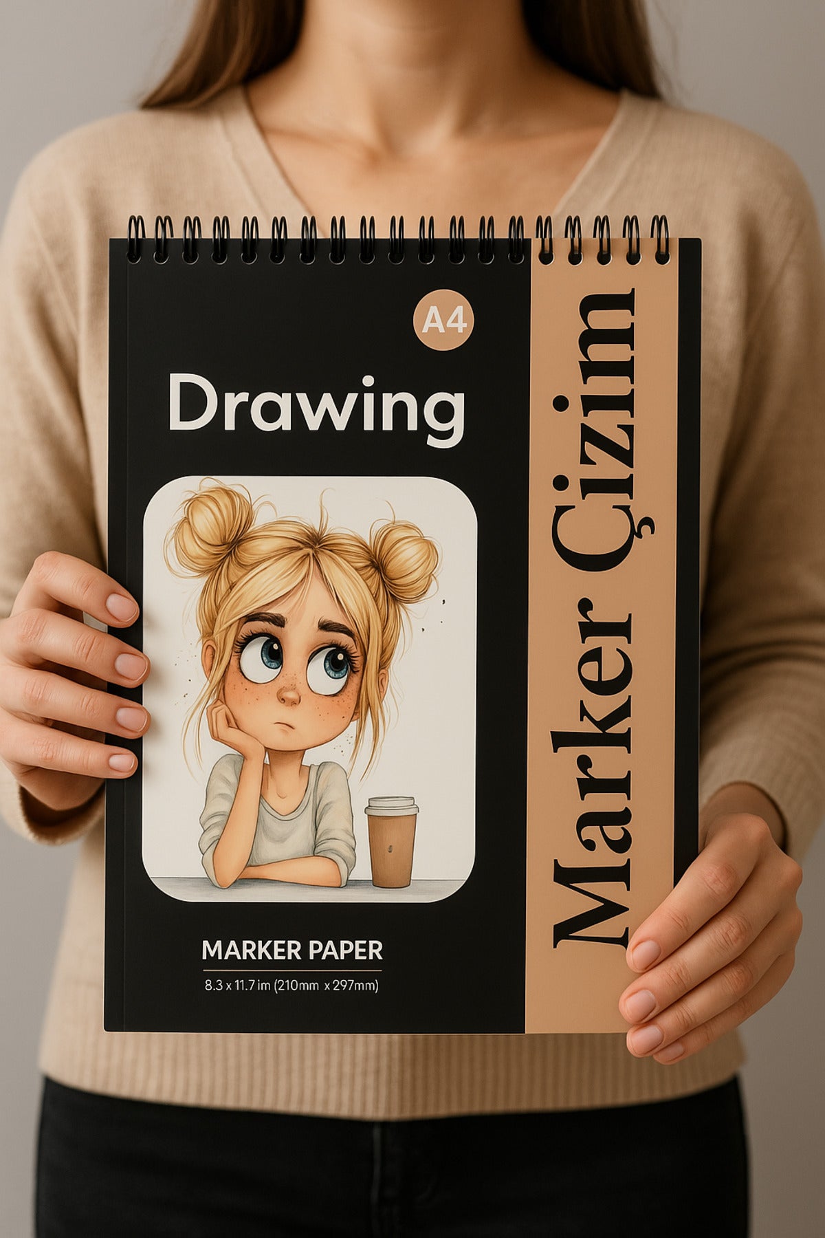 Marker Çizim Defteri , Çizim Defteri, A4 Boyutunda