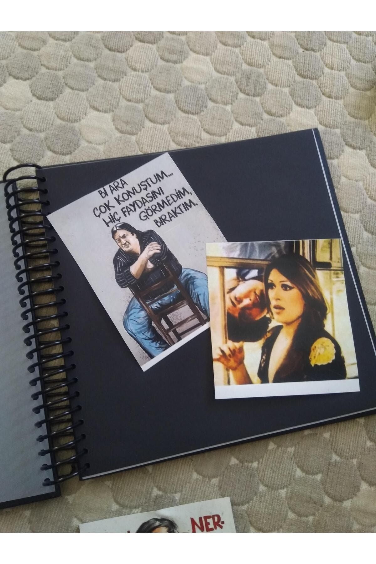 Siyah Yapraklı Defter, Anı Defteri Polocard ,foto Albüm, Polaroid Foto Albüm,