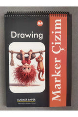 Marker Çizim Defteri, Eskiz Defteri, A4 Boyutunda